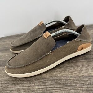 OluKai Nalukai Kala 10.5 Men\'s Taupe Suede Slip-On Leather Loafers/Mocs Olukai men loafers nalukai - Gem main image 4